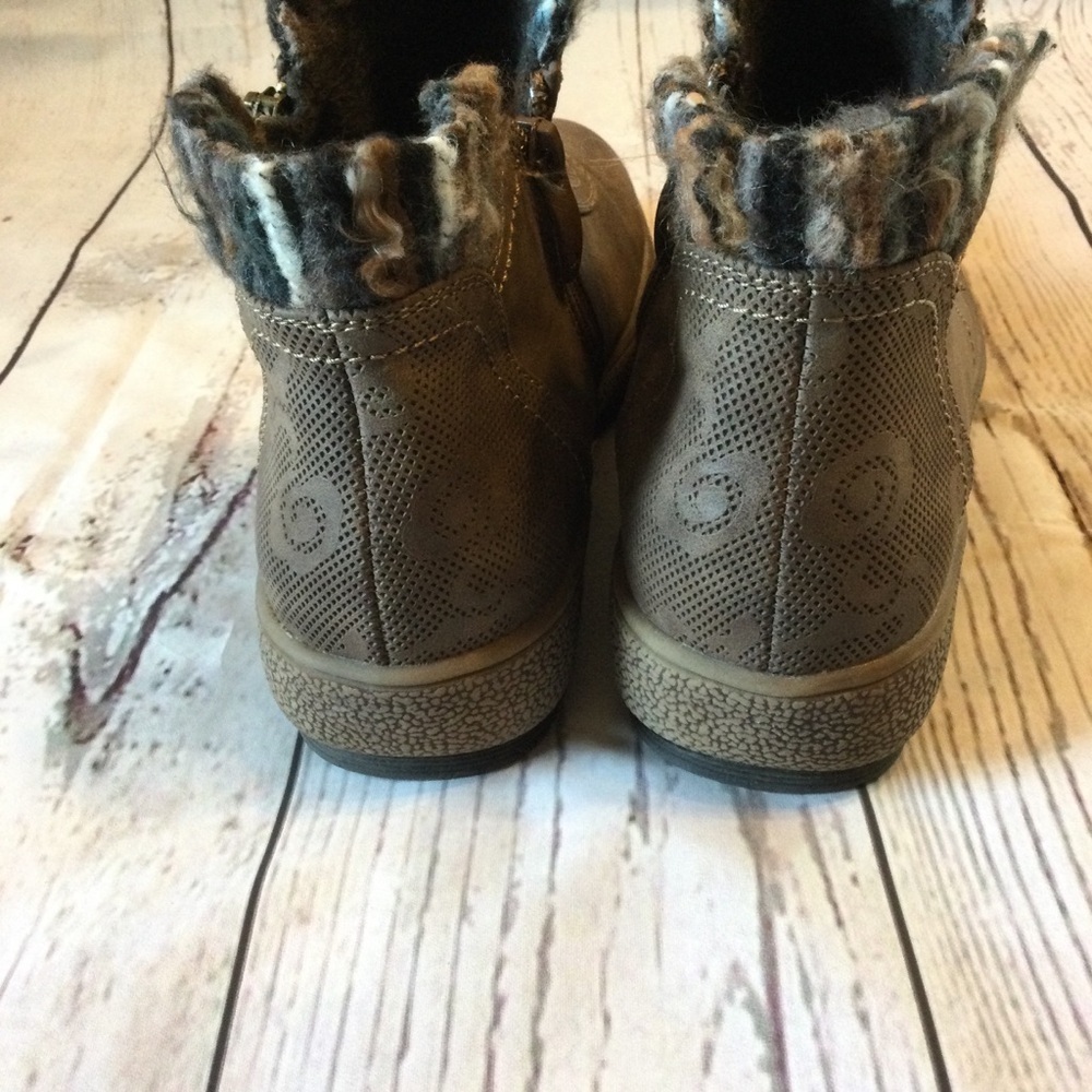 Patrizia by Spring Step Brown Ankle Boots Tracie Fur Lining  Zip casual 10 - Picture 7 of 10